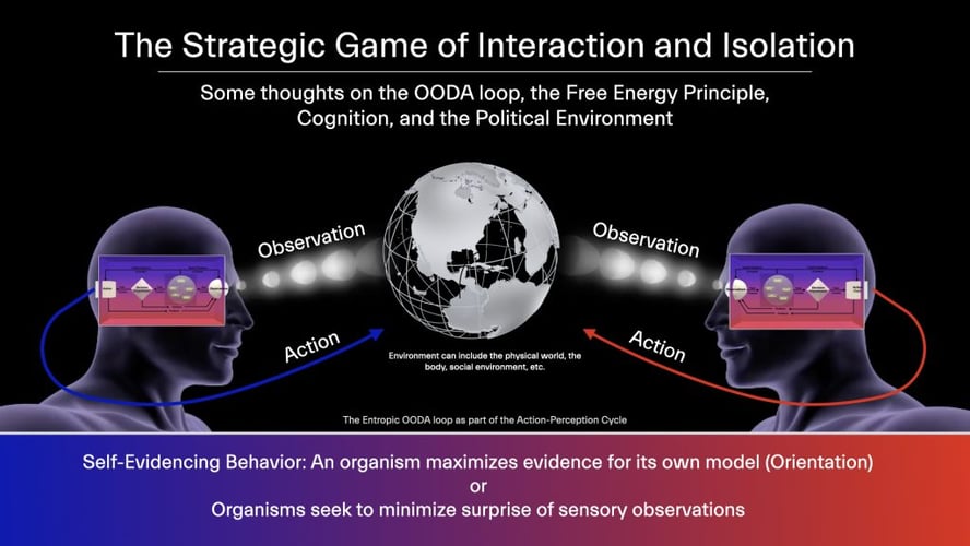 Interaction & Isolation: OODA, Free Energy Principle, & Polarization