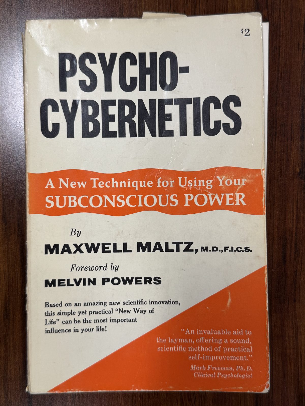 Cover of John Boyd's copy of Maxwell Maltz's Psycho-Cybernetics, a Wilshire paperback, held in the John R. Boyd Papers at Quantico