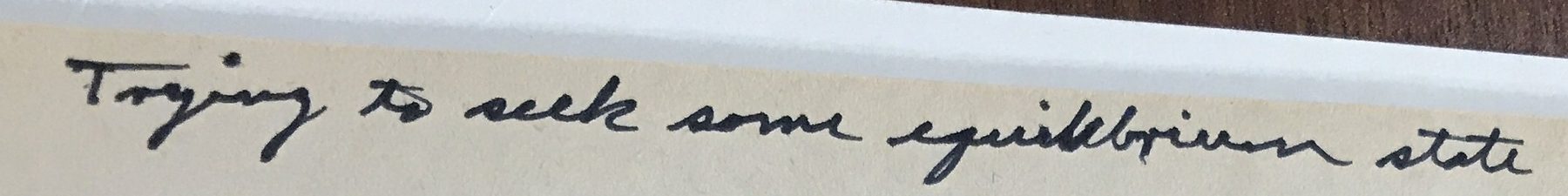John Boyd's handwriting reading Trying to seek some equilibrium state, from the margin of his copy of F. H. George's Cybernetics